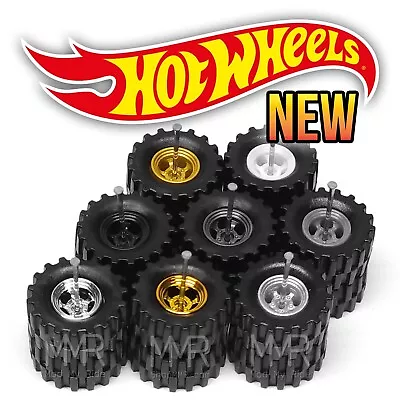 1/64 Scale 5 SPOKE DRAG V2 OFFROAD Real Rider Wheels Rims Tires Set Hot Wheel • $2.99