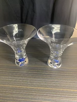CIROC Glasses Lot Of 2 Clear Blue Martini Bond 007 • $12.99