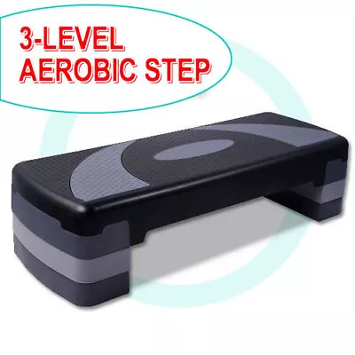 3 Level Aerobic Step Exercise Stepper Gym Workout Fitness Block Riser Adjustable • $37.99