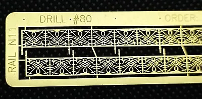 N Scale Fancy Railing - 2 Lengths 5.32  Long  2 Pcs./Kit  Etched Brass  USA  NEW • $10.49