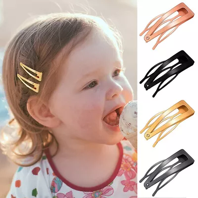 1x Double-grip Hair Side Clip Metal BB Snap Barrettes Women Girl Hair Styling CA • $0.72