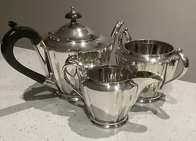 Vintage Walker & Hall 3 Piece Silver Plated Tea Service. Teapot Milk Jug Bowl • £39.99