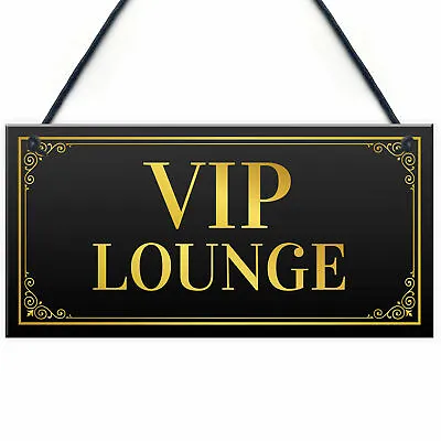 VIP Lounge Hanging Sign For Home Bar Novelty Man Cave Pub Garden Shed Signs • £3.99