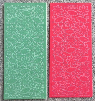 £1 • Buy Christmas Holly Green Red Cardmaking Peel Offs Stickers Starform Stitch 3213