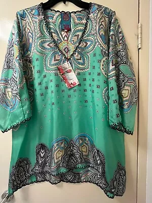 Johnny Was Silk Blouse L NWT • $120