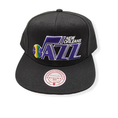 Mitchell & Ness New Orleans Jazz Core Basic Black HWC Adjustable Snapback Hat • $34.99