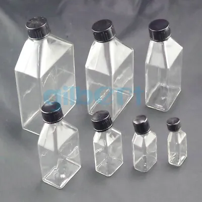 10-250ml Cell Culture Flask Tilted With Screw Cap Sample Bottle Lab Glassware • $3.96