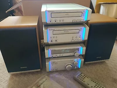 Technics Sc-hd505 Mini System FM CD Tape Blue Lights Working Complete Remote • $699.99