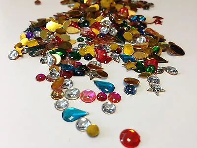 30g-1000 Pcs Assorted Acrylic Gems Stick On Embellishment DIY Card Making Craft  • £4.99