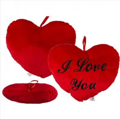 I LOVE YOU RED HEART SHAPE CUSHION PRESENT SOFT PLUSH VALENTINE GIFT 18cm • £5.99