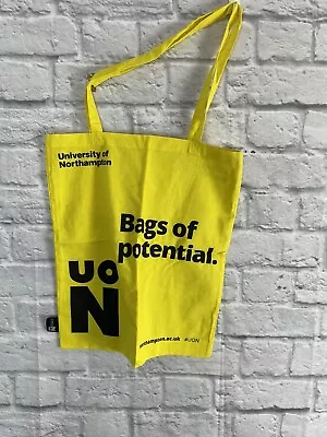 Bag Yellow Tote Bag University Of Northamton 15in X 16.5 C6359 • £1.99