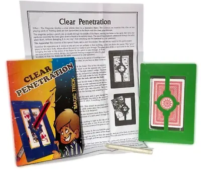 CLEAR PENETRATION FRAME PENCIL THRU PLASTIC GLASS Card Magic Trick Pen Close Up • $11.89
