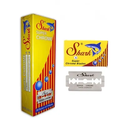 100 Shark Super Chrome Double Edge Safety Razor Blades  • $9.89