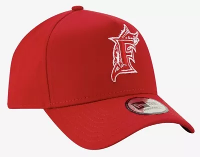Florida Marlins Vintage Logo New Era Hat 9forty Adjustable Snapback Red Hat H9 • $32.99