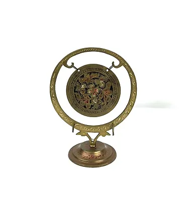 Vintage 7” Brass Oriental Dinner Gong Bell Small Table Top Size Made In India • $6.99