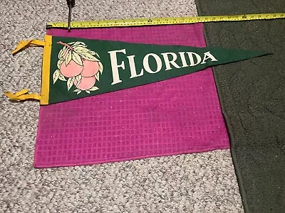 VINTAGE Florida FL SOUVENIR Pennant FLAG Banner - ORANGES - Fast Shipper • $16.69