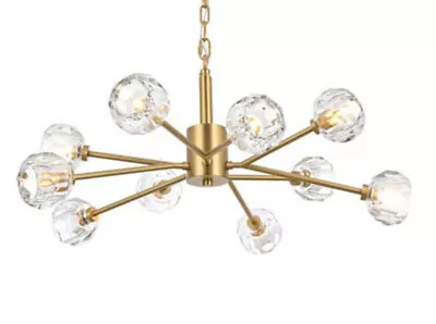 Elegant Lighting 3509D29 Graham 10 Light 30 W Multi Light Pendant - Gold • $480