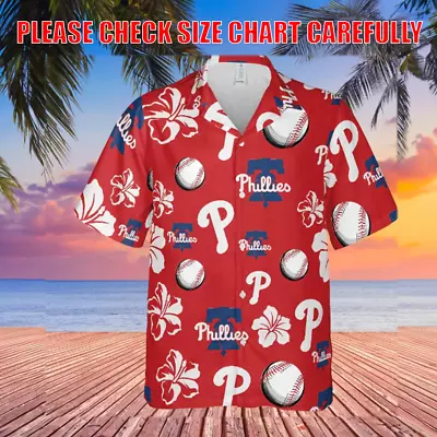 [SALE] Philadelphia Phillies Vintage Aloha Hawaiian Shirt  Button Down  • $24.99