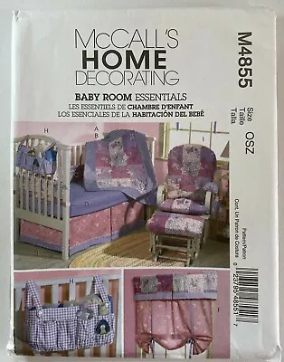 McCalls 4855 Nursery Quilt Chair Cover Blinds Storage Nappy New Uncut Pattern • £12.50