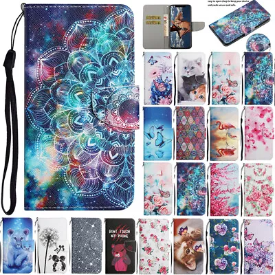 For Huawei Y9 Prime Y5 Y6P P40 Patterned Magnetic Leather Wallet Flip Case Cover • $15.89