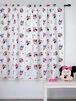 $49.03 • Buy Minnie Mouse Readymade Curtains 100% Cotton Children Bedroom 72in(182cm) Drop
