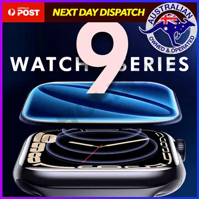 $6.95 • Buy For Apple Watch 9 8 7 6 41/45mm Screen Protector Tempered Glass Full Cover