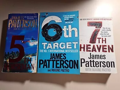 3x James Patterson Books-Womens Murder Club-5th Horseman6th Target 7th Heaven • $10