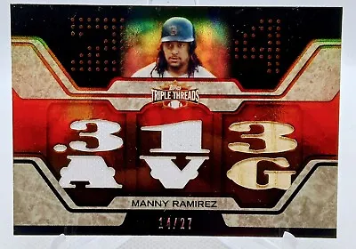 2008 Topps Triple Threads Relics Sepia /27 Manny Ramirez #TTR-113 • $17.99