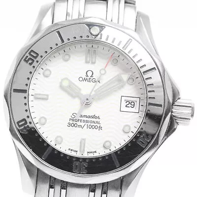 OMEGA Seamaster300 2582.20 Date White Dial Quartz Ladies Watch_785505 • $1415.11