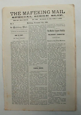 £0.99 • Buy 1899 - 4th Edition - Mafeking Mail - Boer War - Baden Powell - Scout Interest
