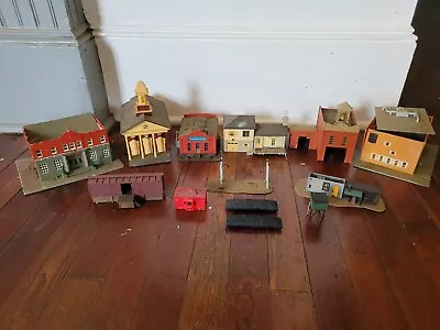 Big Lot Of HO Scale Buildings Plasticville Pola  Vtg Train Set Plastic House • $40