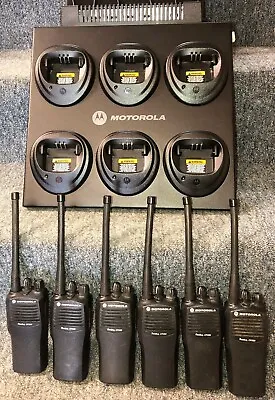 Set Of 6 CP200 VHF 16 Chan Radios Good AAH50KDC9AA2AN Buy 1-3 Sets NEW Batteries • $1197.82