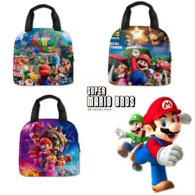£3.79 • Buy Super Mario Bros Lunch Bag School Students Insulated Waterproof American Style