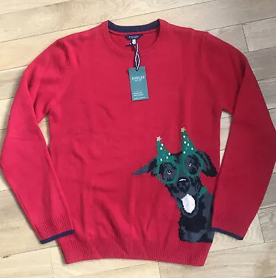 $31.53 • Buy BNWT Joules Womens The Cracking Festive Dog Christmas Jumper - Size 12 Or 16