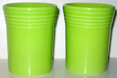 2 - Vintage Homer Laughlin Fiesta Chartreuse Juice Glasses Tumblers • $22.95