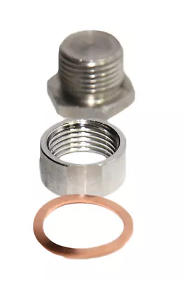 M18 X1.5 O2 Sensor Bung And Plug Weld On Stepped Exhaust O2 Sensor Bung Nut Kit • $9.99