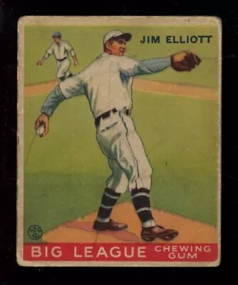 1933 Goudey #132 Jim Elliott Phillies Writing PR LOOK! • $18