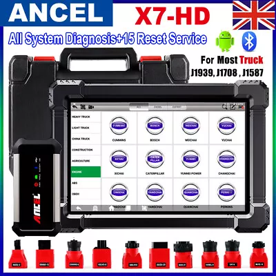  ANCEL 12V 24V Heavy Duty Diesel Truck Diagnostic Tool OBD2 Full Systems Scanner • $772.91