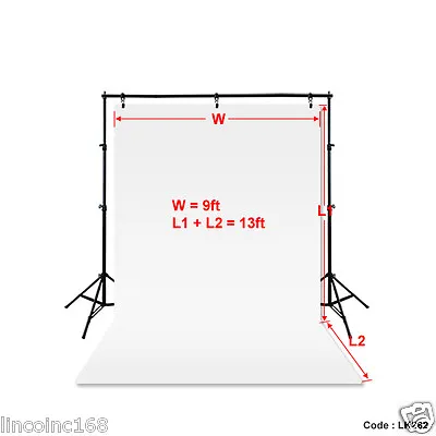 9'x13' White Photography Backdrop Photo Stand Muslin Background Support Kit • $69.90