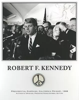 Robert F. Kennedy - Original Vintage RFK Peace Button CA Primary Campaign 1968 • $7.94