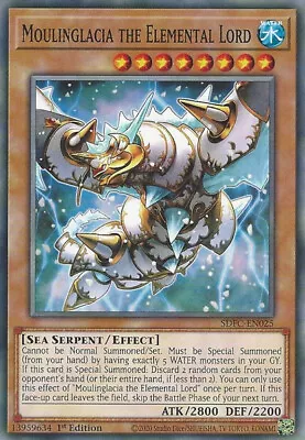  1x Moulinglacia The Elemental Lord - SDFC-EN025 - Common - 1st Edition - Struct • $0.99