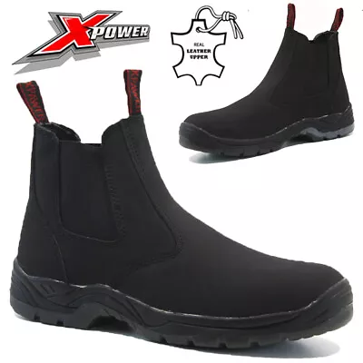 Mens Leather Chelsea Boots Ankle Dealer Formal Casual Work Smart Slip On Shoes  • £19.95