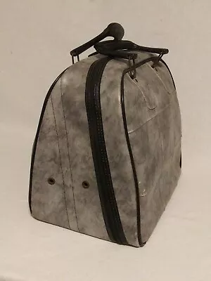 Vtg Stebco Bowling Ball Bag Grey Leather Patchwork W/Vent Holes & Ball Carriage • $26.88