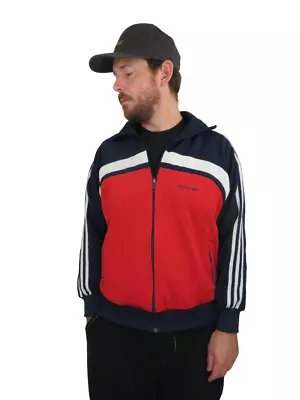 Vintage Adidas RUN DMC Trefoil Jacket Mens Large Sweatshirt USA Olympics Coat • $34.99