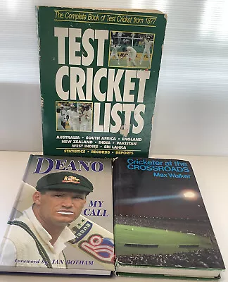 $12.98 • Buy 3 Books Test Cricket Lists, Max Walker & Deano Graham Dawson & Charlie Wat Et Al