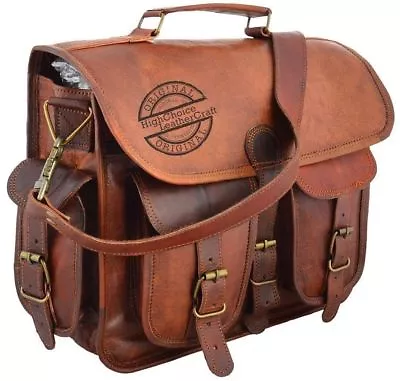 New Men's Vintage Leather Messenger Briefcase Satchel Shoulder Laptop Bag • $49.82