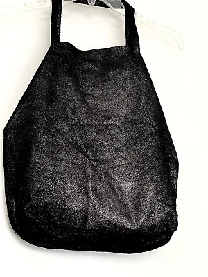 Monserat De Lucca Women's Tote Bag Suede Leather W/ Slight Sparkle Black • $65