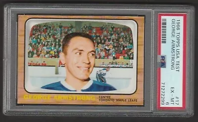 1966 Topps USA Test Hockey #17 George Armstrong Maple Leafs PSA 6 • $85