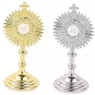 2Pcs Standing Crucifix With Base Tabletop Metal Catholic Jesus Cross For Home  • $17.05