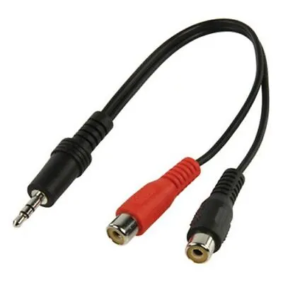 3.5mm Jack Male Mini Stereo To 2 Dual Female RCA Twin Phono Cable Lead PC Aux TV • £3.22
